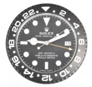 Rolex Oyster Perpetual Date GMT-Master II shop display or advertising wall clock with date aperture,