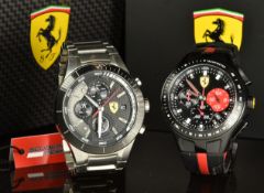 Two Scuderia Ferrari gentleman's chronograph wristwatches ref. SF.25.1.34.0194 with date aperture,