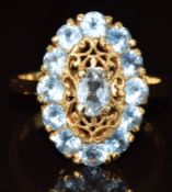 An 18ct gold ring set with topaz, 6.5g, size P