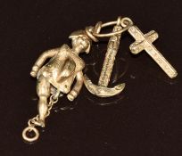 Victorian articulated charm depicting Napoleon whose limbs move when the chain is pulled (one leg