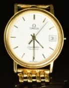 Omega Seamaster gentleman's wristwatch ref. 96.0266 with date aperture, luminous hands, gold hour