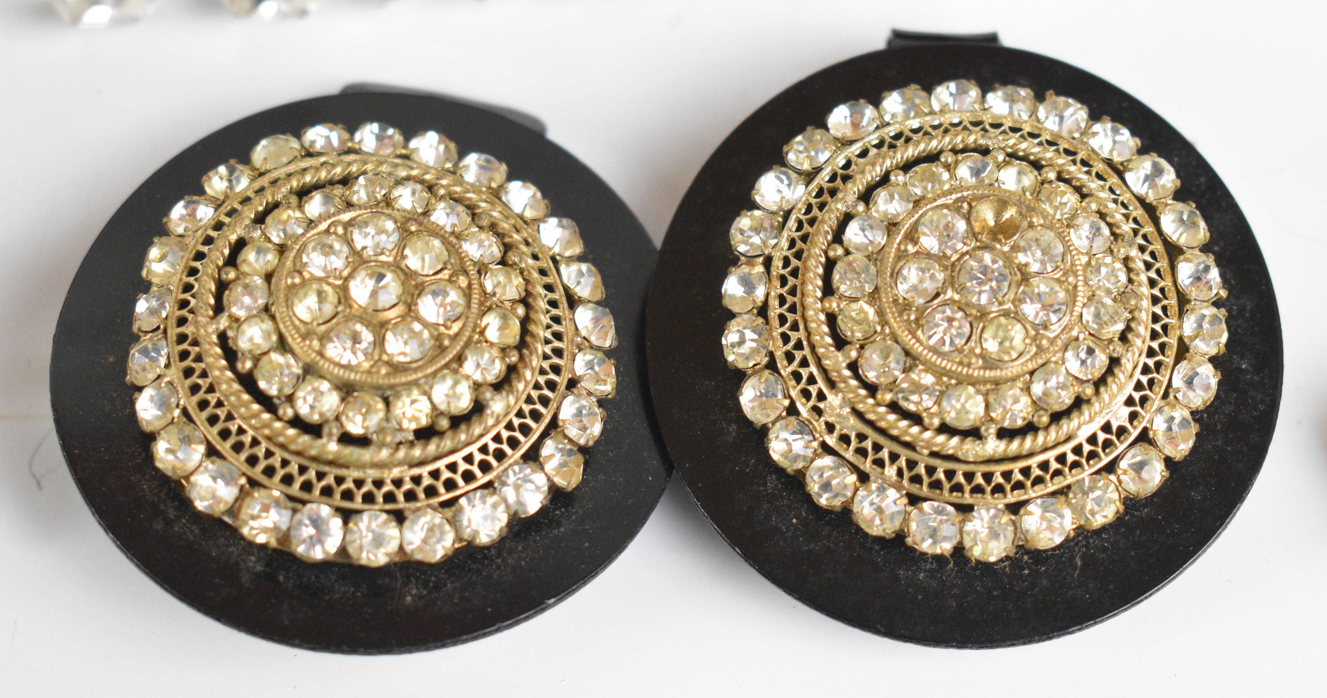 A collection of jewellery including two pairs of Victorian set paste earrings, crystal necklace, - Image 4 of 6