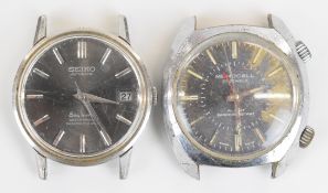 Two gentleman's wristwatches Seiko Seahorse ref. 7625-6051 with date aperture, silver dauphine