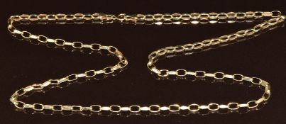 A 9ct gold chain made up of oval links, 6.6g, 52cm