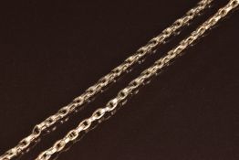 A c1900 9ct rose gold chain made up of oval links, 12.6g, 50cm
