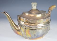 Georgian hallmarked silver teapot, London 1804, maker's mark CF for Crispin Fuller or Charles Fox I,