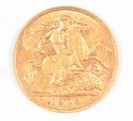 1908 Edward VII gold half sovereign