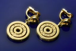 A pair of 18ct gold Bulgari Cerchi Astrale earrings, in original box, 24.9g, 3.5cm