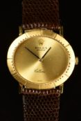 Rolex Cellini 18ct gold wristwatch ref. 4083 with black hands, gold dial and signed 19 jewel calibre