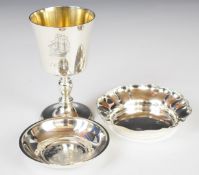 Mayflower 1620 commemorative feature hallmarked silver goblet, London 1972 maker John Henry Odell