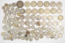 Approximately 635g British pre 1947 silver coinage to include a 1937 George VI crown, together