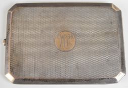 George V hallmarked silver cigarette case with engine turned decoration, Birmingham 1918, maker