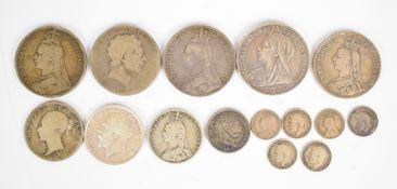 Approximately 186g Georgian and later pre 1947 British silver coinage to include 1819, 1889, 1891