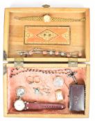 A collection of jewellery including silver ring set with opal and amethyst, 900 grade silver