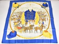 Hermès silk scarf '100 Years of Racing in Hong Kong 1884-1984', approximately 90 x 90cm