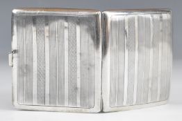 French or similar silver cigarette case with Art Deco engraved decoration, marked Argent 1er