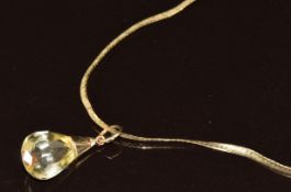 A 9ct gold pendant set with paste, on 9ct gold chain, 2.6g