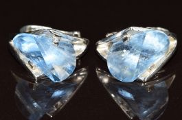 A pair of 18k white gold earrings set with spinel, 9.7g