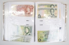 Album of approximately 250 world banknotes including six high grade Malta 1979 1 Lira notes, notes