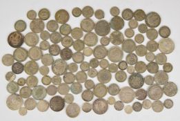 Approximately 587g pre 1947 British silver coinage together with 81g of pre 1920 coinage