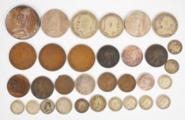 Approximately 124g pre 1920 British silver coinage including higher grade examples together with a