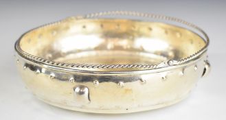 Chinese, Burmese or similar silver twin handled bowl, with Chinese or similar character marks to