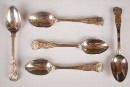 Set of five Victorian hallmarked silver King's pattern teaspoons, London 1878, maker Henry