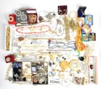 A large collection of costume jewellery, brooches including vintage, Art Deco and, Miracle,