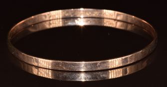 Art Deco 9ct gold flapper bangle, Birmingham 1924, 21.2g, 8.2cm