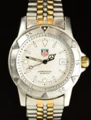 Tag Heuer wristwatch ref. WD1221-K-20 with date aperture, silver granite dial, luminous hands and