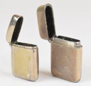Two hallmarked silver vesta cases, one Victorian Birmingham 1900, maker's mark J.K.Ld , the other
