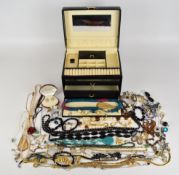 A collection of jewellery including vintage earrings, silver earrings, silver ring, silver bracelet,