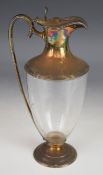 Victorian hallmarked silver mounted cut glass claret jug, Sheffield 1881, maker W & G Sissons,