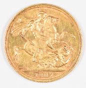 1887 Queen Victoria gold full sovereign with Melbourne mint mark