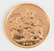 2013 Elizabeth II gold full sovereign, in presentation box