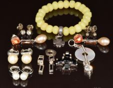 A collection of Thomas Sabo jewellery including bracelet, three pendants and five pairs of earrings