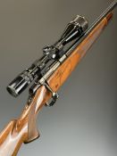 Browning Gold Medallion .22 bolt-action rifle with gold naming, engraved decoration, chequered