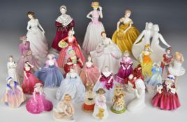 Twenty nine Coalport / Royal Doulton figurines and Bunnykins including Janet, Happy Birthday, Ballet