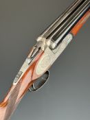 Denton & Kennell 12 bore side by side shotgun with engraved sidelock plates, trigger guard,