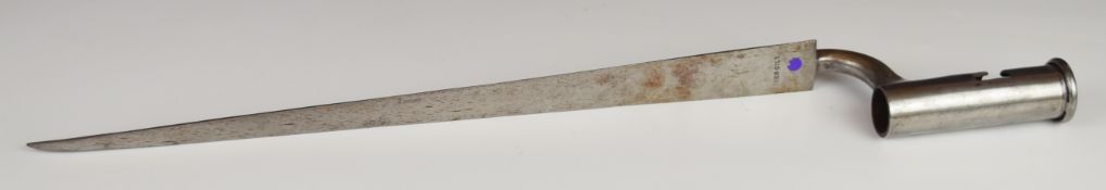 Brown Bess bayonet stamped John Gill with 10cm socket and 40cm blade. PLEASE NOTE: WE ARE NOT ABLE