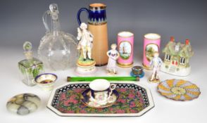 Collection of English and Continental ceramics and glass including Royal Doulton ewer, pair of lobed