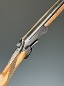 English 12 bore single barrelled folding poacher's shotgun with chequered grip and forend and 30