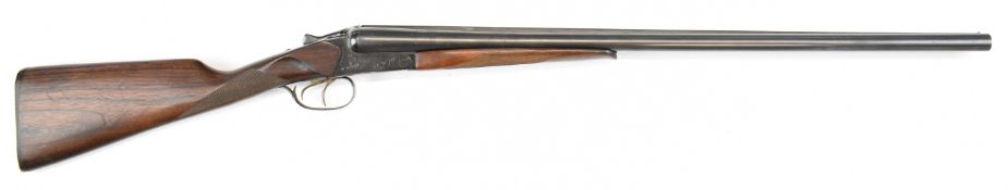 Baikal NK-43EM 12 bore side by side ejector shotgun with engraved lock, underside and trigger guard,