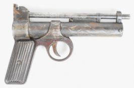 Webley Junior .177 air pistol with reeded metal grips and adjustable sights, serial number J3407.