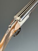 Army & Navy 12 bore side by side shotgun with named and engraved locks, engraved underside, thumb
