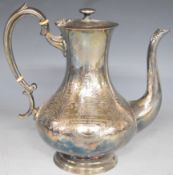 King's Own Light Infantry interest presentation coffee pot inscribed 'Presented to Quarter Master
