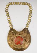 Imperial German Garde du Corps gorget, with Willhelm II royal cypher and 1712 1912 dates below,