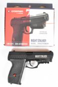 Crosman Night Stalker CO2 .177 air pistol with red laser, textured composite grips, fixed sights and