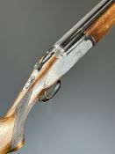 Rizzini 12 bore over and under ejector shotgun with engraved sidelock plates, underside, trigger