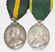 Two George V Territorial Force Efficiency Medals named to 285 Sapper G Abrams, Hants (F) Royal